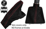 RED STITCH SUEDE GEAR & HANDBRAKE GAITER FITS VAUXHALL OPEL ASTRA MK5 H 04-09