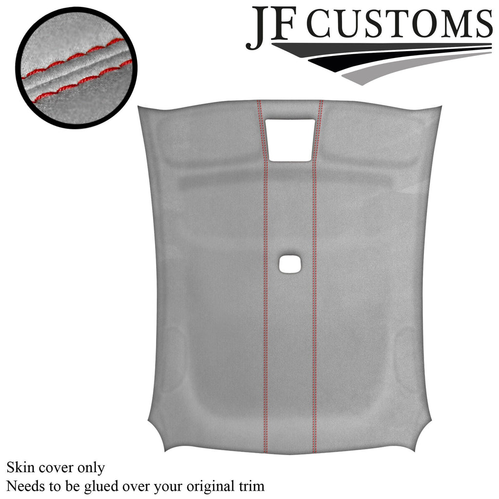 RED STITCH L GREY SUEDE ROOF HEADLINER COVER FOR MITSUBISHI LANCER EVO 7 8 9