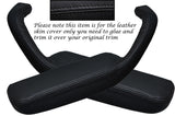 BLACK STITCH 2X FRONT DOOR HANDLE ARMREST COVERS FITS FORD CAPRI MK3 1978-1987