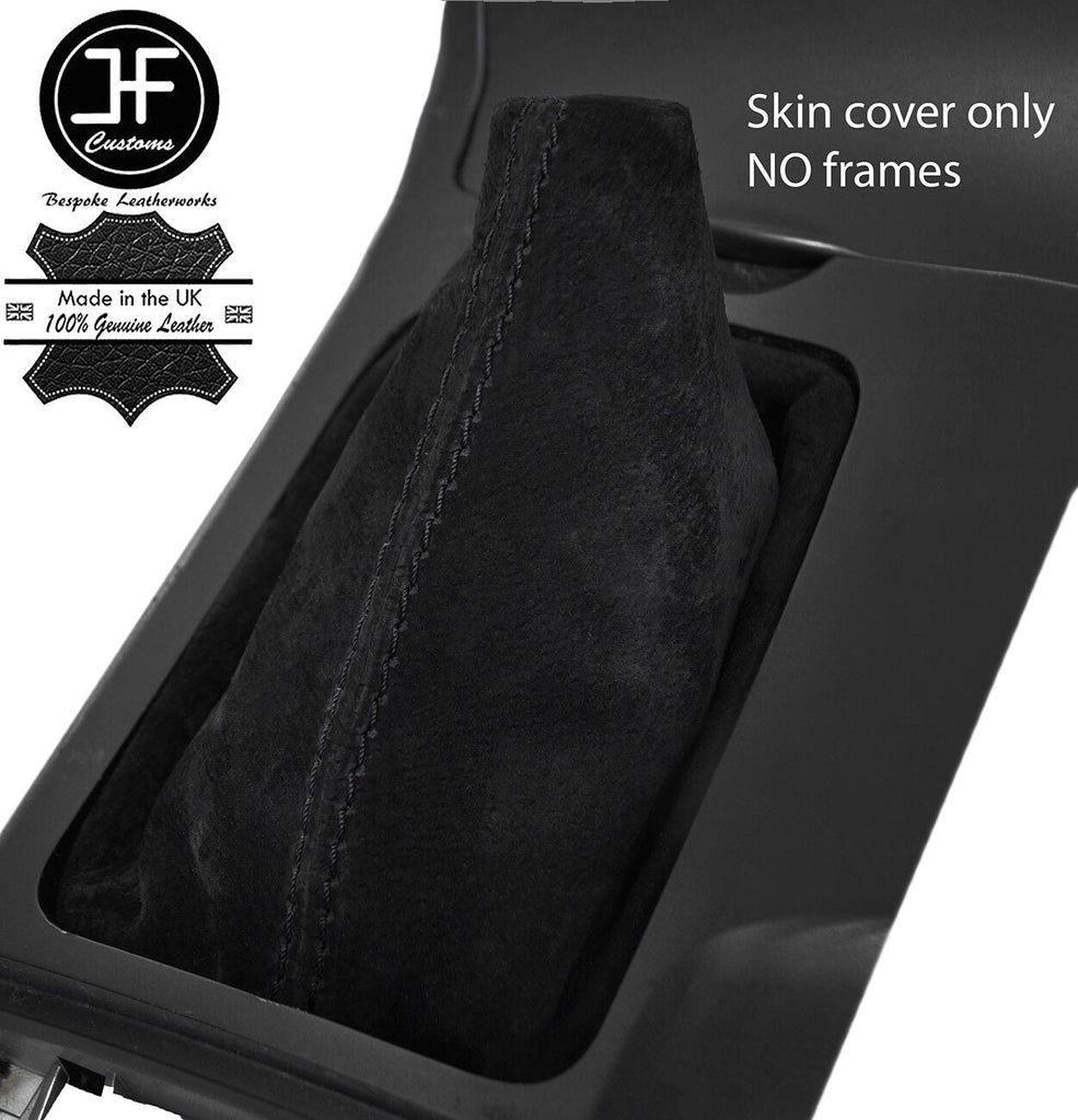 BLACK STITCHING REAL SUEDE MANUAL GEAR GAITER FITS MAZDA 6 2002-2007 CUSTOM NEW