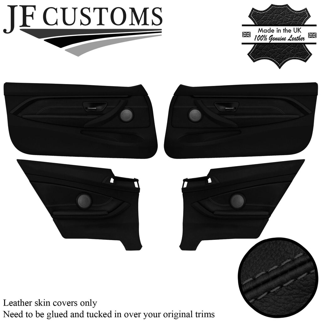 BLACK STITCH LEATHER 8X DOOR TRIM+ARMREST COVERS FOR BMW F32 F33 F82 F83