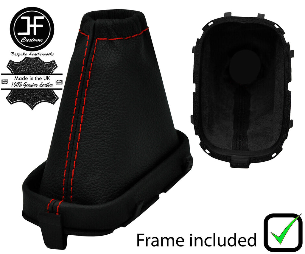 RED STITCH LEATHER MANUAL GEAR GAITER + FRAME FOR NISSAN MICRA K12 2006-2010