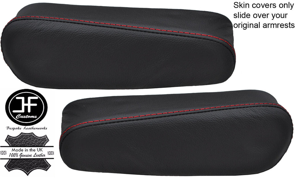 RED STITCHING 2X SEAT ARMREST LEATHER COVERS FITS LEXUS RX300 RX330 97-03