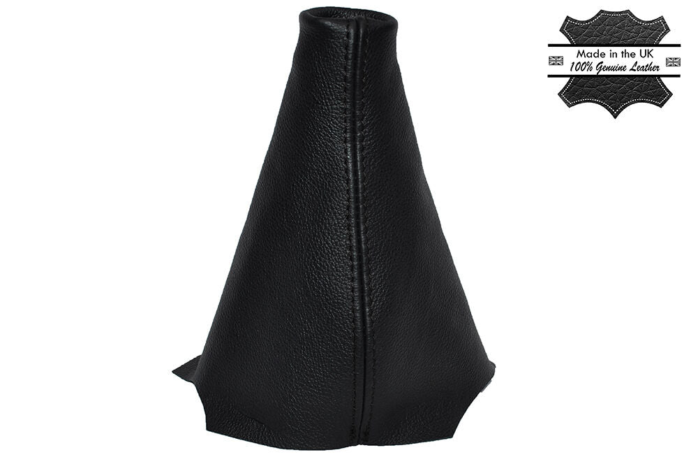 BLACK STITCHING MANUAL LEATHER SKIN GEAR GAITER FITS PEUGEOT PARTNER 2008-2014