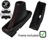 RED STITCH LEATHER AUTOMATIC GEAR+PLASTIC FRAME FITS HONDA HR-V HRV 2014-2019