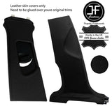 BLACK REAL LEATHER 2X UPPER AND 2X LOWER B PILLAR COVER FOR AUDI Q5 2008-2015