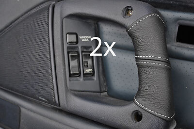 white stitching FITS TOYOTA SUPRA MK3 1986-1993 2X DOOR HANDLE LEATHER COVERS