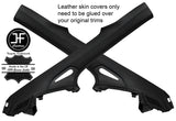 BLACK STITCH 2X REAR C PILLAR LEATHER COVER FOR PORSCHE CARRERA 996 COUPE 97-05