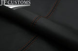 DARK BROWN STITCH LEATHER 2X REAR QUARTER DOOR COVERS FITS LOTUS ELITE ECLAT S1