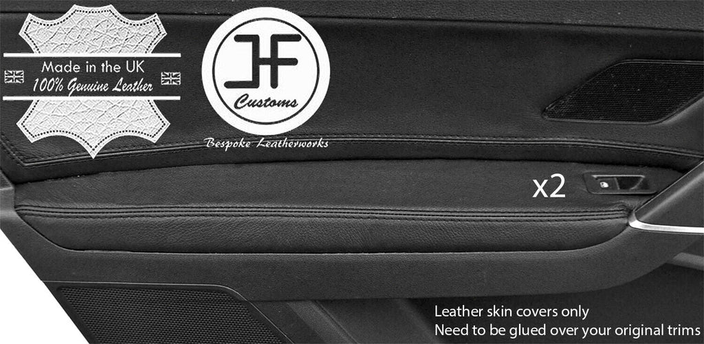 BLACK STITCH 2X REAR DOOR ARMREST LEATHER COVERS FITS VW TOURAN 5T 2015-2019