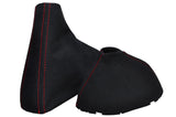 RED STITCH FITS BMW 3 SERIES E46 AUTO  AUTOMATIC GEAR + HANDBRAKE PU SUEDE