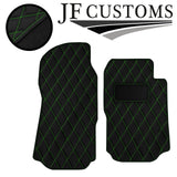 GREEN DIAMOND STITCH VINYL 2X TAILORED FLOOR CARPETS FOR TRANSIT MK7 06-10 JF1