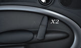 BLACK STITCH 2X FRONT DOOR HANDLE LEATHER COVERS FITS BMW MINI COUNTRYMAN R60