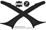 BLACK STITCH 2X A PILLAR LEATHER COVERS FOR LAND ROVER FREELANDER 2 LR2 06-15