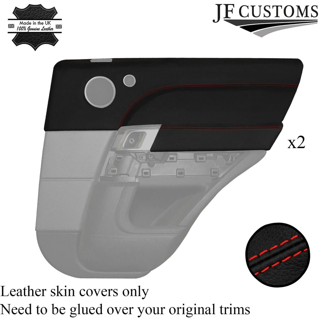 RED STITCH 2X REAR DOOR CARD TRIM + ARMREST COVER FOR RANGE ROVER L494 13-21