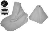 WHITE LEATHER FOR BMW Z4 E85 E86 COUPE ROADSTER GEAR + HANDBRAKE GAITER SET