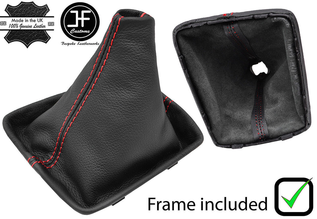 RED STITCH LEATHER MANUAL GEAR GAITER + PLASTIC FRAME FOR SEAT LEON MK3 12-17