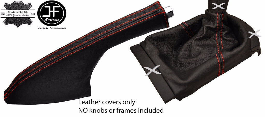 RED STITCH REAL LEATHER GEAR & HANDBRAKE GAITER FITS SEAT IBIZA CORDOBA 02-08