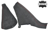 RED STITCHING FITS BMW MINI R50 R53 GEAR HANDBRAKE 2001-2006 GRAPHITE SUEDE