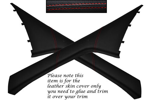 RED STITCH FITS FORD TRANSIT CONNECT 02-13 2X WINDSCREEN A PILLAR LTHR COVERS