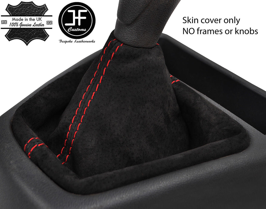 RED STITCH SUEDE MANUAL GEAR GAITER FOR PEUGEOT BIPPER 2008-2017 CUSTOM NEW