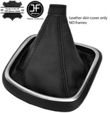 BLACK & BLACK TOP GRAIN REAL LEATHER GEAR GAITER FOR FIAT TIPO II MK2 2015-2018