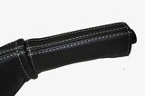 white stitch FITS SEAT IBIZA MK4 02-08 LEATHER HANDBRAKE HANDLE COVER ONLY