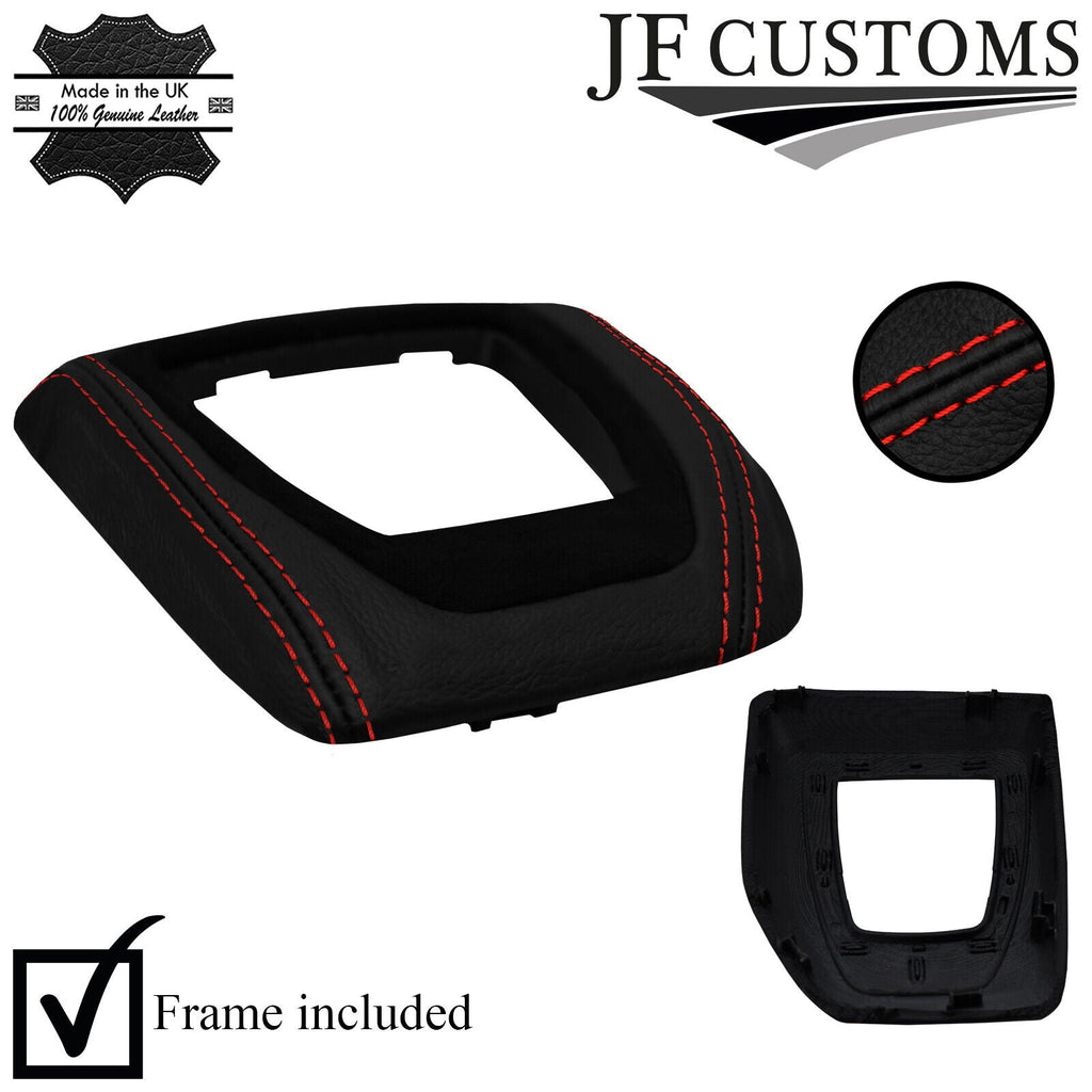 RED STITCH LEATHER AUTO DCT GEAR SURROUND+BEZEL+FRAMES FOR BMW X1 E84 12-14