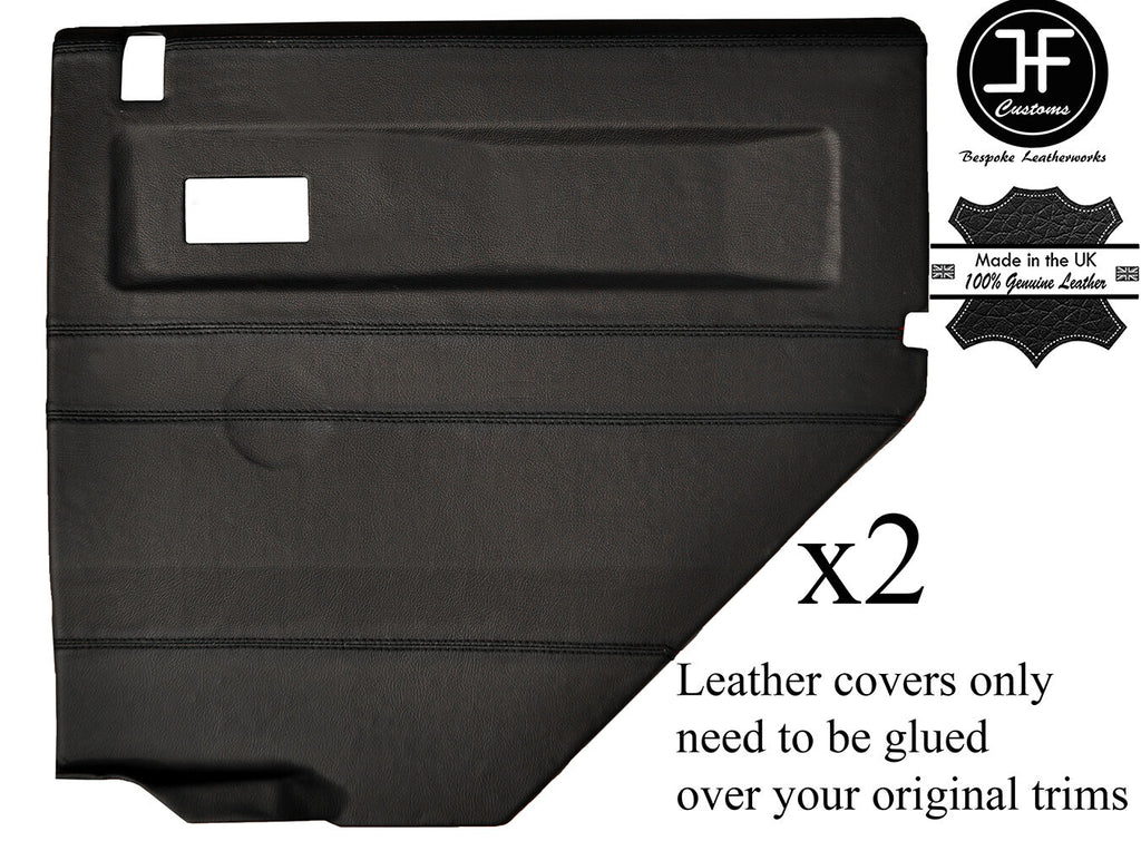 BLACK STITCH 2X REAR DOOR CARD COVERS FITS LAND ROVER DEFENDER  110 STYLE 2