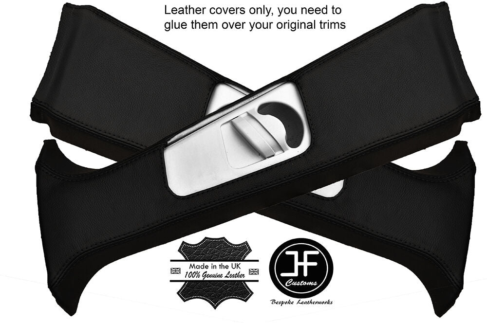 BLACK STITCH 2X UPPER B PILLAR LEATHER COVERS FITS RANGE ROVER VOGUE L322 02-06