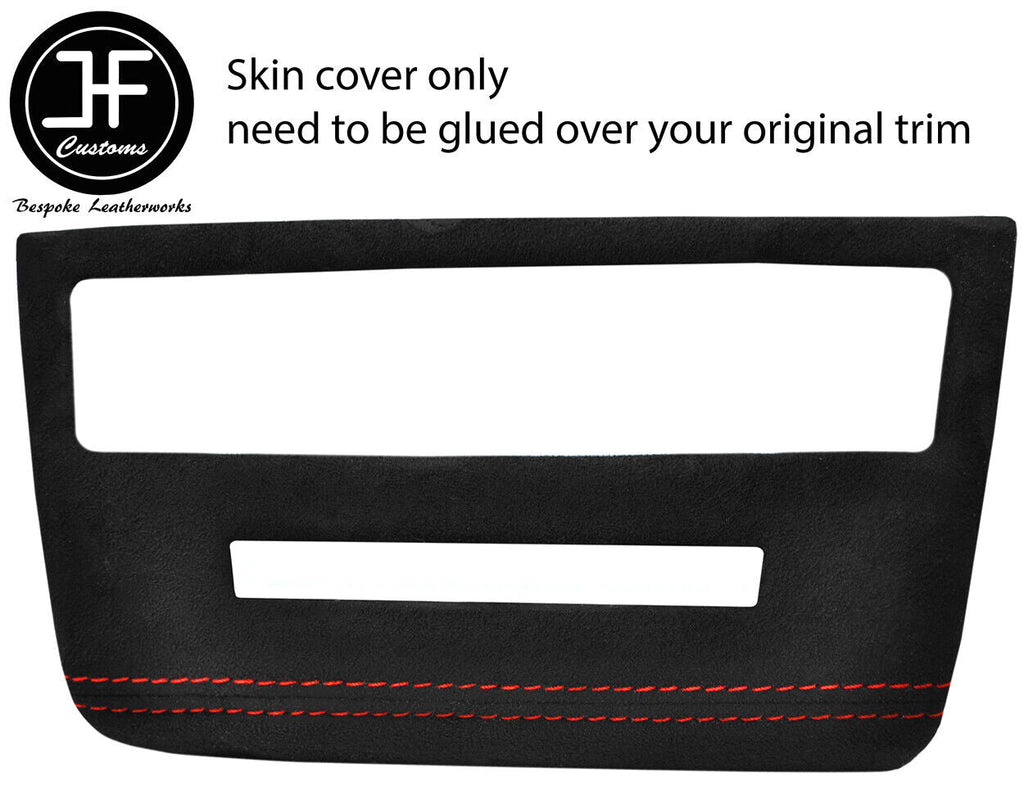 RED STITCH RADIO SURROUND TRIM SUEDE COVERS FOR BMW 1 E81 E82 E87 E88 CUSTOM NEW