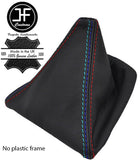 BLACK & TRI STITCHING MANUAL LEATHER GEAR GAITER FITS BMW X3 E83 2003-2010