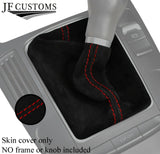 RED STITCHING REAL SUEDE MANUAL GEAR GAITER FOR AUDI A4 B8 2008-2015 CUSTOM NEW