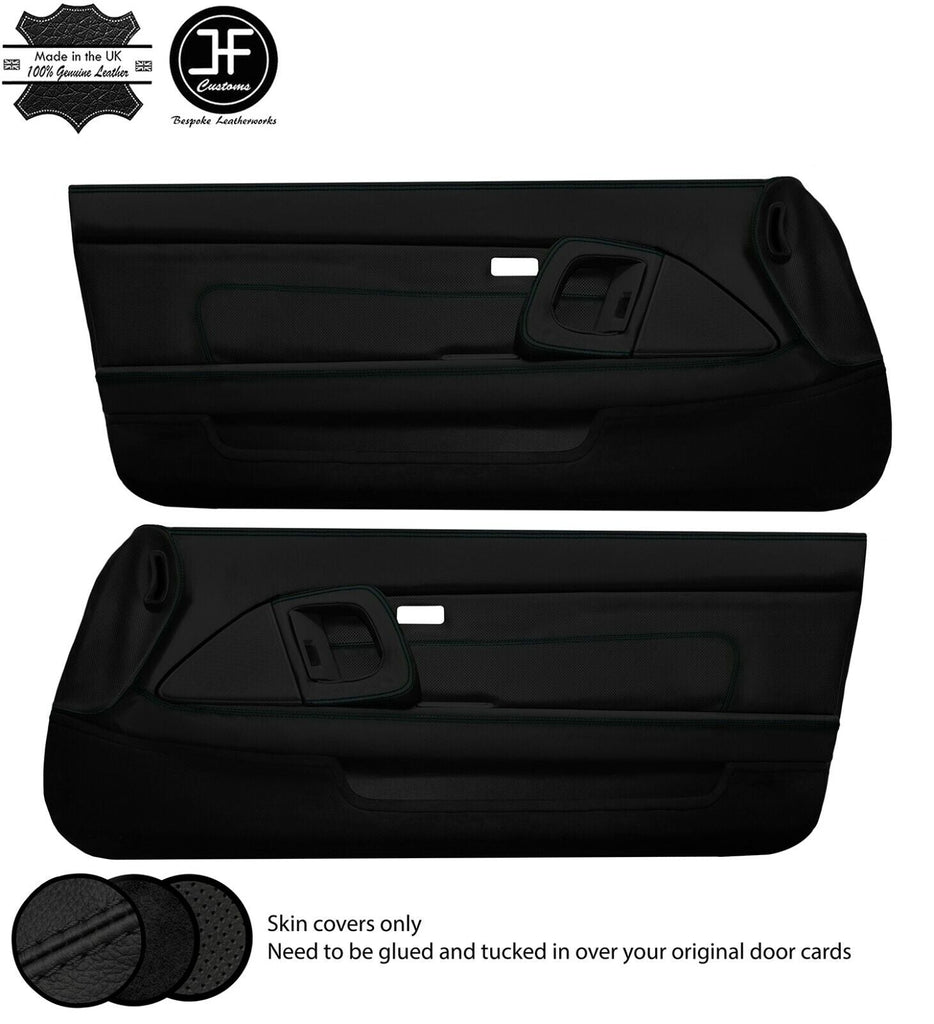 DSG2 BLACK ST 2X FULL DOOR CARD LEATHER LUXE SUEDE COVER FOR TOYOTA SUPRA MK3