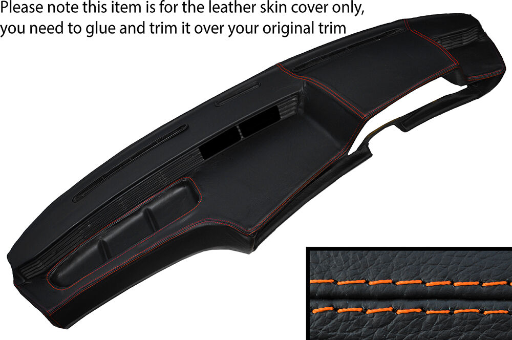 ORANGE STITCH DASH DASHBOARD LEATHER SKIN COVER FITS BMW 6 SERIES E24 82-87