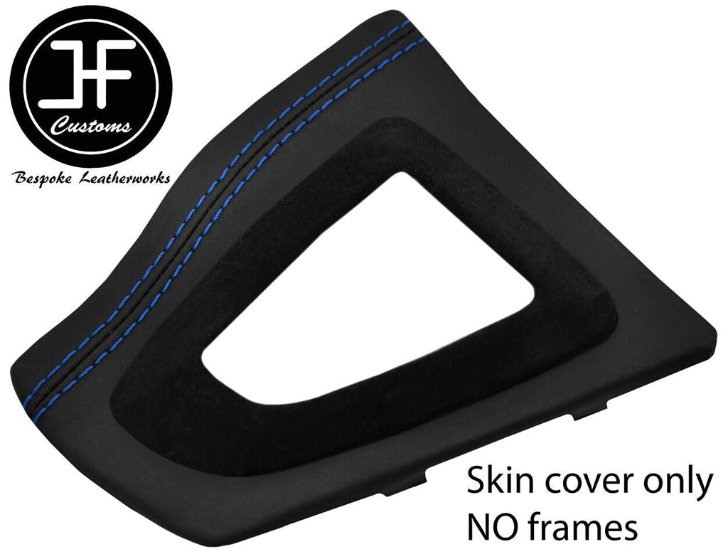 BLUE STITCH AUTO GEAR SURROUND NAPPA & SUEDE TRIM COVERS FOR BMW 4 F32 F33