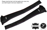 BLACK & TRI LEATHER 2X B PILLAR TRIM COVERS FITS BMW 5 SERIES E12 1972-1981