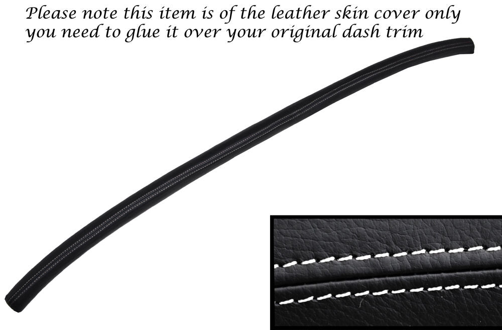 WHITE STITCH TOP RAIL DASH DASHBOARD LEATHER SKIN COVER FITS MG MIDGET 64-79
