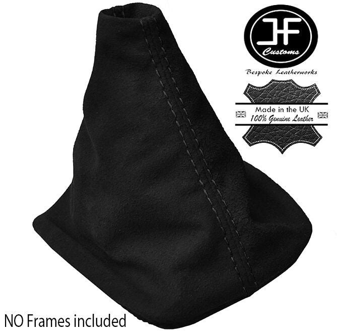 BLACK STITCHING MANUAL SUEDE SKIN GEAR GAITER FITS VW GOLF MK4 BORA 1998-2005