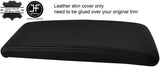 BLACK STITCH ARMREST LID REAL TOP GRAIN LEATHER COVER FITS ALFA ROMEO 147 01-09