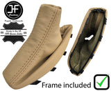 BEIGE TOP GRAIN LEATHER HANDBRAKE GAITER + PLASTIC FRAME FOR BMW X3 E83 03-2010
