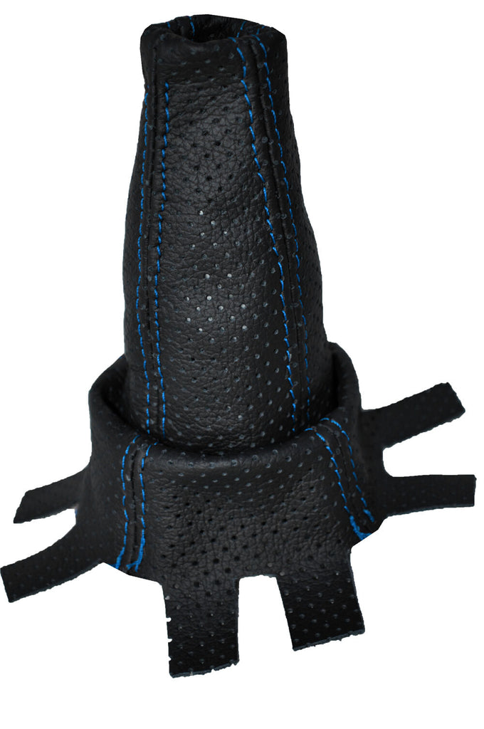BLUE STITCH FITS HONDA CIVIC TYPE R MK8 2007-2013 PERFORATED LEATHER GAITER