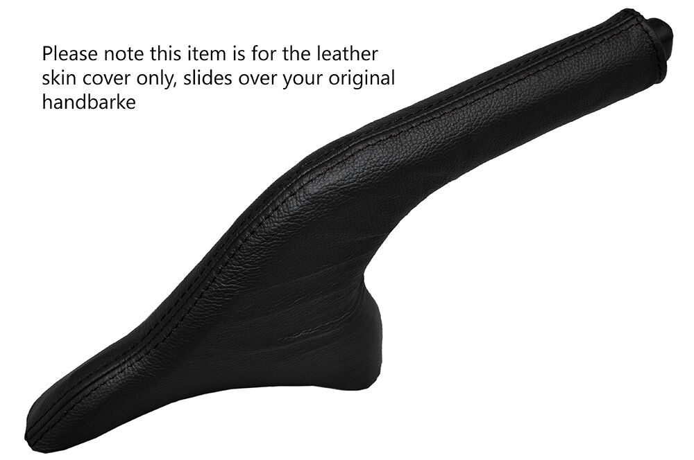 BLACK STITCHING LEATHER SKIN HANDBRAKE GAITER FITS KIA PICANTO 2011-2015