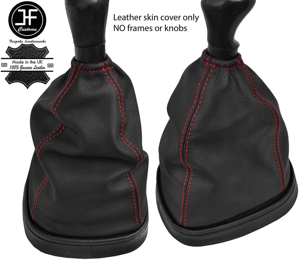 RED STITCH LEATHER MANUAL GEAR GAITER OVER RUBBER FITS MERCEDES ATEGO 823