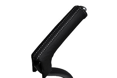 whte stitch FITS VOLVO S40 V50 08-12  LEATHER HANDBRAKE HANDLE COVER ONLY