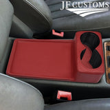 D RED LEATHER COVERED CONSOLE CUP HOLDER TRIM FITS MERCEDES W126 S CLASS 79-91