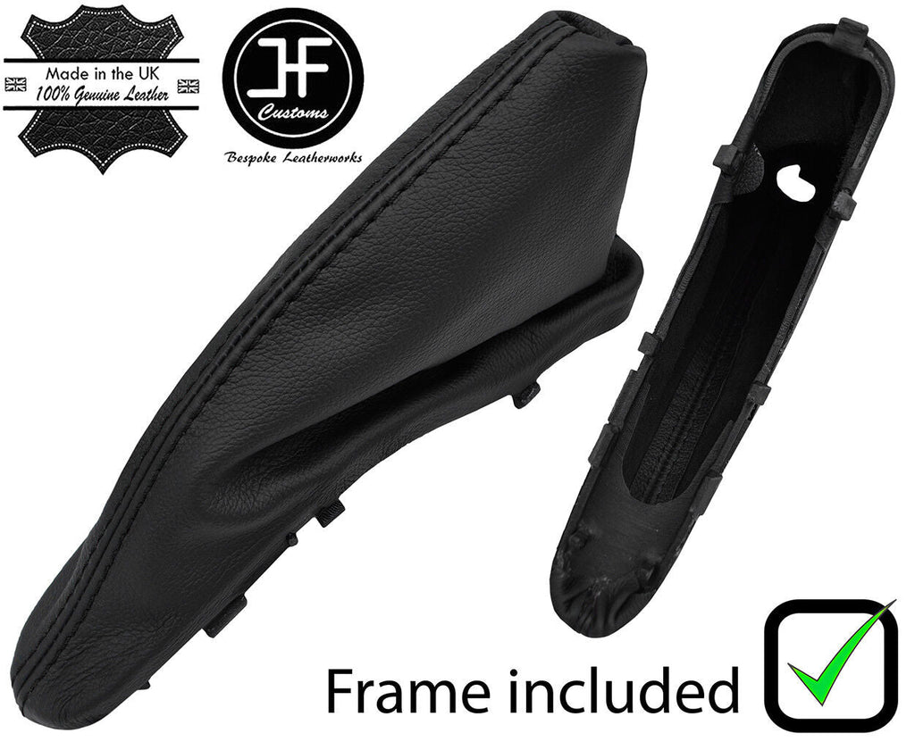 BLACK STITCH LEATHER HANDBRAKE GAITER+PLASTIC FRAME FOR BMW MINI R50 R53 01-06