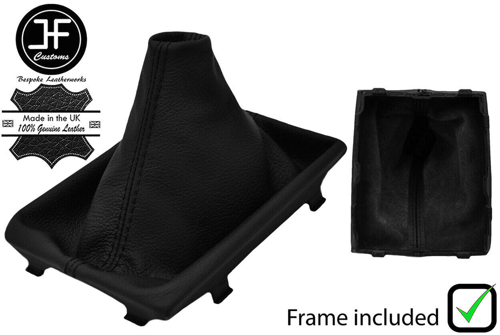 BLACK STITCH LEATHER GEAR GAITER+FRAME FOR LAND ROVER DISCOVERY SPORT 14-19