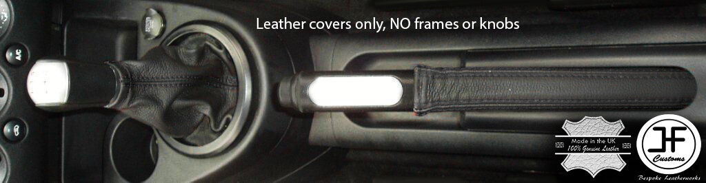 BLACK STITCH LEATHER GEAR & HANDBRAKE GAITER FITS FORD FIESTA MK6 2002-2008