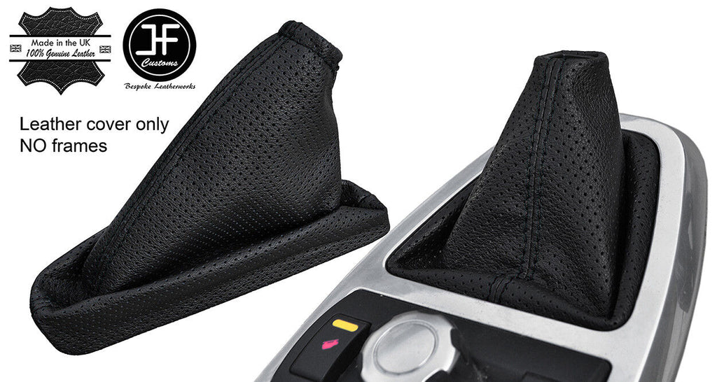 BLACK STITCH PERFORATED LEATHER GAITER SET FOR LAND ROVER FREELANDER 2 06-14